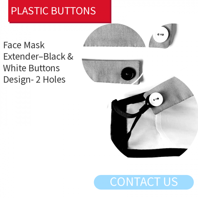 マスクのエクステンダーの黒ボタン